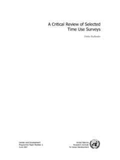 A Critical Review of Selected Time Use Surveys