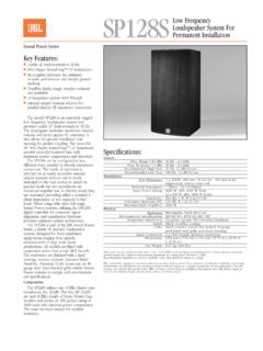 SP128S Low Frequency Loudspeaker System For Permanent ...