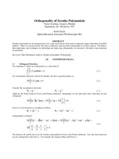 Orthogonality of Zernike Polynomials - Sigmadyne