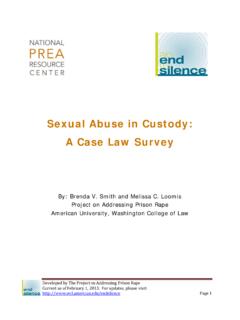 Sexual Abuse in Custody: A Case Law Survey - PREA