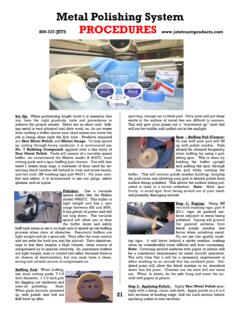 Metal Polishing System PROCEDURES - jetstreamproducts.com