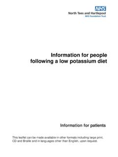 Information for people following a low potassium diet
