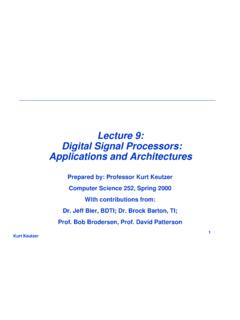 Lecture 9: Digital Signal Processors: Applications and ...