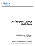 CPT Surgery Coding Guidelines - AHIMA