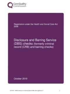 Disclosure and Barring Service (DBS) checks