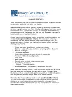 BLADDER IRRITANTS - Urology Consultants Ltd