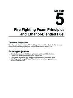 Module 5 Fire Fighting Foam Principles and Ethanol …