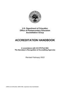 ACCREDITATION HANDBOOK - U.S. Department of Education