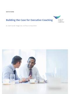 Building the Case for Executive Coaching - CCL