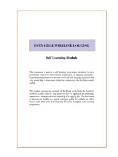 OPEN HOLE WIRELINE LOGGING Self Learning Module - UiO