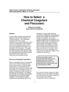 How to Select a Chemical Coagulant and Flocculant.