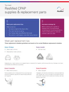 Tip sheet: ResMed CPAP supplies &amp; replacement parts