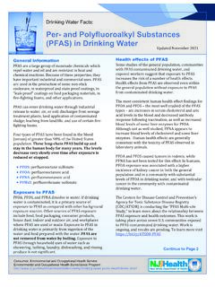 Per- and Polyfluoroalkyl Substances (PFAS) in Drinking Water