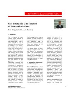 U.S. Estate and Gift Taxation of Nonresident Aliens