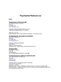 Psychiatrist Referral List - Jeffers, Mann, &amp; Artman ...