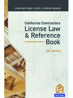 CALIFORNIA CONTRACTORS LICENSE LAW &amp; REFERENCE …