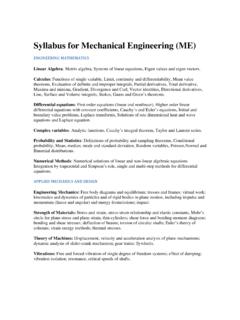 Syllabus for Mechanical Engineering (ME) - IIT …