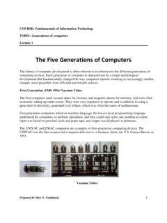 The Five Generations of Computers - Information Technology