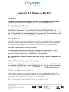 Legionella Risk Assessment Checklist Template