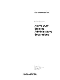 Personnel Separations Active Duty Enlisted Administrative ...