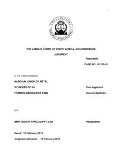 THE LABOUR COURT OF SOUTH AFRICA, JOHANNESBURG …