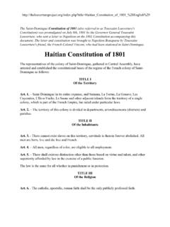 Haitian Constitution of 1801 - Warwick