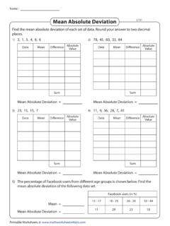 Mean Absolute Deviation - Math Worksheets 4 Kids