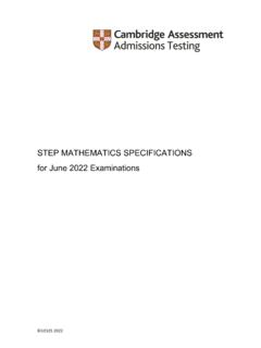 STEP Specification 2022 - admissionstesting.org