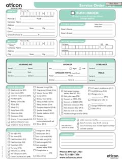 Service Order Form - Hearing aids, information on hearing ...