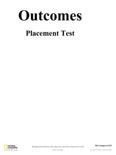 Outcomes Placement Test 1 - Cengage