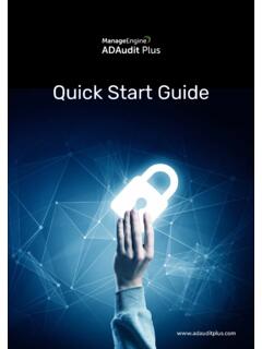 ADAudit Plus Quick Start Guide - ManageEngine
