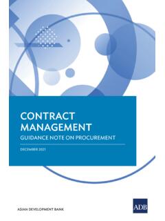 Guidance Note on Procurement: Contract Management