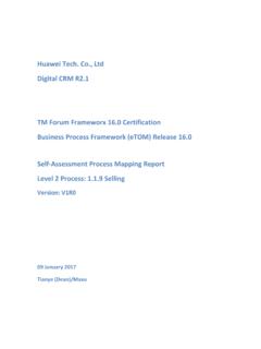 Huawei Tech. Co., Ltd Digital CRM R2.1 TM Forum Frameworx ...