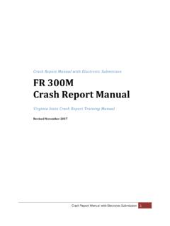 Crash Report Manual with Electronic Submission FR 300M ...