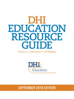 DHI EDUCATION RESOURCE GUIDE