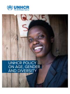 UNHCR POLICY ON AGE, GENDER AND DIVERSITY