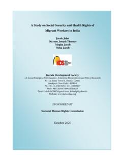 A Study on Social Security and Health Rights of Migrant ...