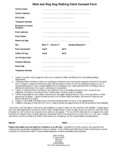 Walk and Wag Dog Walking Client Consent Form