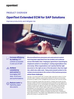 OpenText | OpenText Extended ECM for SAP Solutions ...