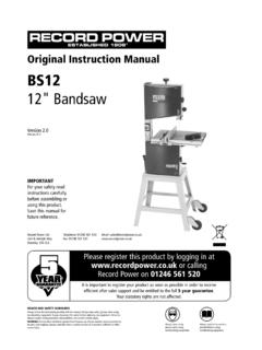 12 Bandsaw - Free Instruction Manuals