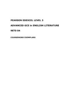 PEARSON EDEXCEL LEVEL 3 ADVANCED GCE in ENGLISH …