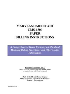 MARYLAND MEDICAID CMS-1500 PAPER BILLING …