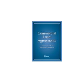 Commercial Loan Agreements: A Technical Guide …