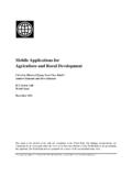 Mobile Applications for Agriculture and Rural Development