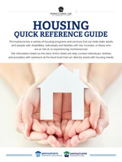 Housing Quick Reference Guide - Pennsylvania