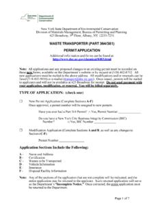 Waste Transporter Permit Application Part 364/381