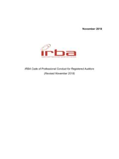 IRBA Code of Professional Conduct for Registered Auditors …