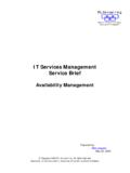 IT Services Management Service Brief