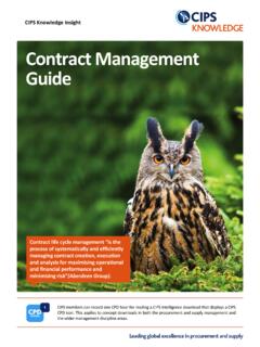Contract Management Guide - CIPS
