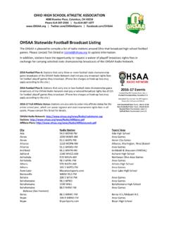 OHSAA Statewide Football Broadcast Listing